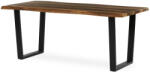 Artium Étkezőasztal, 180x90x75 cm, MDF lap, régi fa dekor, U alakú fém lábak