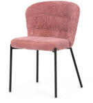 Artium Étkezőszék, rózsaszín szövet, fekete fém lábak