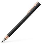 Faber-Castell Töltőtoll Faber-Castell Neo Slim mertál fekte test, rózsaarany klipsz M-es heggyel (343100)