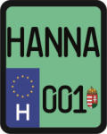  Rendszám matrica rollerre (HANNA-001)
