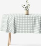 Goldea față de masă 100% bumbac - carouri verde salvie - ovală 140 x 240 cm Fata de masa