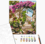 Alkotásutca Virágos boltív - Számfestő készlet kereten 40x50