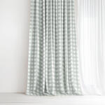 Goldea pamut drapéria - zsálya színű kockás 280x150 cm