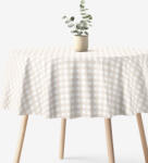 Goldea kör alakú pamut terítő - latté kockás Ø 130 cm