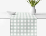 Goldea pamut asztali futó - zsálya színű kockás 20x140 cm