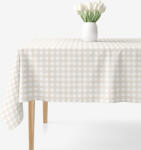 Goldea szögletes terítő 100% pamutvászon - latté kockás 120 x 160 cm