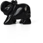  Fekete Obszidián Ásvány Elefánt Dísz Marokkő 40x30mm