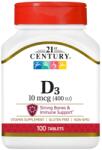 21st Century Vitamin D3, 10 mcg, 100 таблетки, 21st Century (9125)