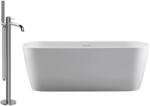 EWECA Set cada freestanding Beauty, ovala, acril, alba, 170 x 80 x 58 cm, cu baterie Slimmer crom, Eweca (CFR6861&1310600)