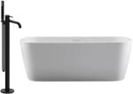 EWECA Set cada freestanding Beauty, ovala, acril, alba, 170 x 80 x 58 cm, cu baterie Slimmer neagra, Eweca (CFR6861&1310639)