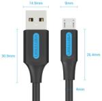  KÁBEL USB-A 2.0/M -> Micro B/M, 0, 25m, Vention (COLBC)