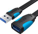  KÁBEL USB 3.0, 1, 5m, (hosszabbító, lapos, fekete), Vention (VAS-A13-B150)