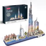 CubicFun 3D puzzle játék 182 darabos CityLine Dubaj 3D LED világítással