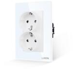 Luxion Priza Dubla cu Rama din Sticla LUXION Pentru Doza Simpla (Alb) (LXD-M1-2110GF-W)