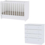 Lorelli Dream kiságy 60x120 + Komód - White