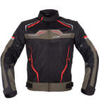 W-Tec Nyári motoros dzseki W-TEC Rovin, szellőzőpanelek, tépőzár, 600D poliészter, visionight fényvisszaverő elemek fekete-zöld-piros 3XL (28789-3XL)