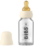 BIBS cumisüvegszett 110 ml - natúr kaucsuk cumifejjel - krémfehér