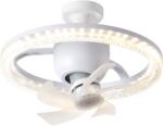  Ventilator de Tavan cu LED E i telecomanda, plafoniera moderna cu lumina reglabila 3000K-6500K, Ventilator 5 pale, Timer 1H 2H 4H, distributie aer 360 , Airflow 134 L min, ventilator tavan, silentios 