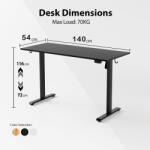 Dollcini Otthon Állítható Íróasztal - Elektromos - Fehér - 140*54 (547972_140_white)