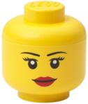 LEGO® Sárga LEGO® Girl mini fej alakú tárolódoboz 12 cm (LG-40331725)