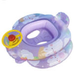 Bf Tiles Kft Felfújható csónak, úszógumi, kormánnyal, háttámlával, beülős, 75x58 cm, lila/kék (00269)