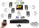 Monitorrs Security - AI Hybrid Light IP kamerarendszer 5 kamerával 8 Mpix WT - 6484k5