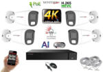 Monitorrs Security - AI Hybrid Light IP kamerarendszer 4 kamerával 8 Mpix WT - 6484k4