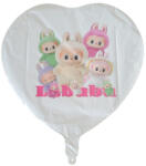 Personalizabil Balon inima alb personalizabil Labubu 45 cm - articole-petreceri - 19,99 RON