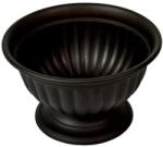  Műanyag kerek talpas bordás tál grafit M26cm D16cm (MD043)