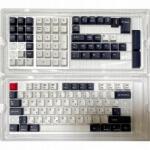 Keychron Cherry Dye-Sub Pbt Full Set Keycap Set, Bluish Black White, Hu-iso (T79)