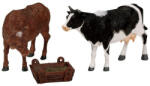 Lemax feeding cow & bull s/3 Harvest Crossing 2001 - dekorfalvak