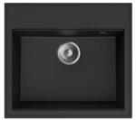 MOFÉM Zenit 1B 560x510mm (1 medence) beépíthető metál fekete gránit mosogató szifoncsomaggal (760012801N3)