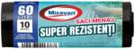 MISAVAN Tekercs 10db Misavan Super Resistant háztartási táska, 60 l, fekete (SIM556120)