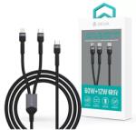 DEVIA Extreme Speed Series 60W+12W Type-C/Type-C + Lightning adat- és töltőkábel1.2m - fekete