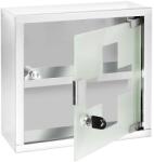 Wenko Két szintes gyógyszertár, kulccsal zárható, fali gyógyszeres szekrény - 25 x 12 x 25 cm, WENKO (22923100)