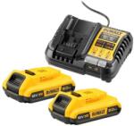 DEWALT Slim XR Li-Ion 10, 8V, 14, 4V és 18V töltő készlet + 2x2, 0Ah akkumulátor (DCB1104D2)