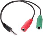 Akyga AK-AV-08 2x 3.5mm Jack anya - 3.5mm Jack apa adapter - Fekete (AK-AV-08) (AK-AV-08)