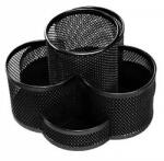  Írószertartó fémhálós forgatható fekete (DKC2483) - nyomtassingyen