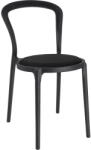 King Home SLIM Polipropilén Szék Fekete Szövet Párnával (KHM-PP-134A-BLACK)