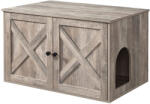 FEANDREA Rustik Macskatoalett Szekrény Szürke Tölgy Mintázattal (EUZ-PCL002G01)