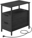 VASAGLE Modern Éjjeliszekrény Beépített Elosztóval Antracit-Fekete (EUZ-LET325B22)