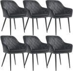 SONGMICS LDC088G01 Luxus Bársony Étkezőszék Szett Karfával Szürke (EUZ-LDC088G01-6)