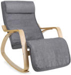 SONGMICS Modern Hintaszék Nyírfa Vázas Lenhatású Szürke Pihenőfotel (EUZ-LYY11G)
