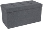 SONGMICS Összecsukható Tárolós Ülőpad Sötétszürke Vászon (EUZ-LSF47K)