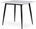 Artium Fehér Márványhatású Kerámia Asztal Fekete Fém Lábbal. 80x80 cm. HT-398M_WT (HT-398M_WT)