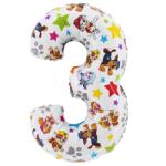 BP 3-as születésnapi szám fólia lufi fehér - Mancs őrjárat 72 cm