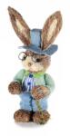 Decorer Figurina Iepuras Paste Boy cu palarie textil fibre naturale 14 cm x 33 h (A58.07.30C)