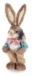 Decorer Figurina Iepuras Paste Boy cu papion textil fibre naturale 14 cm x 33 h (A58.07.30D)