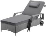Deuba Recliner de lux cu roată gri - perne antracit