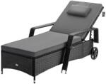 Deuba Recliner de lux cu roți negre - perne antracit
